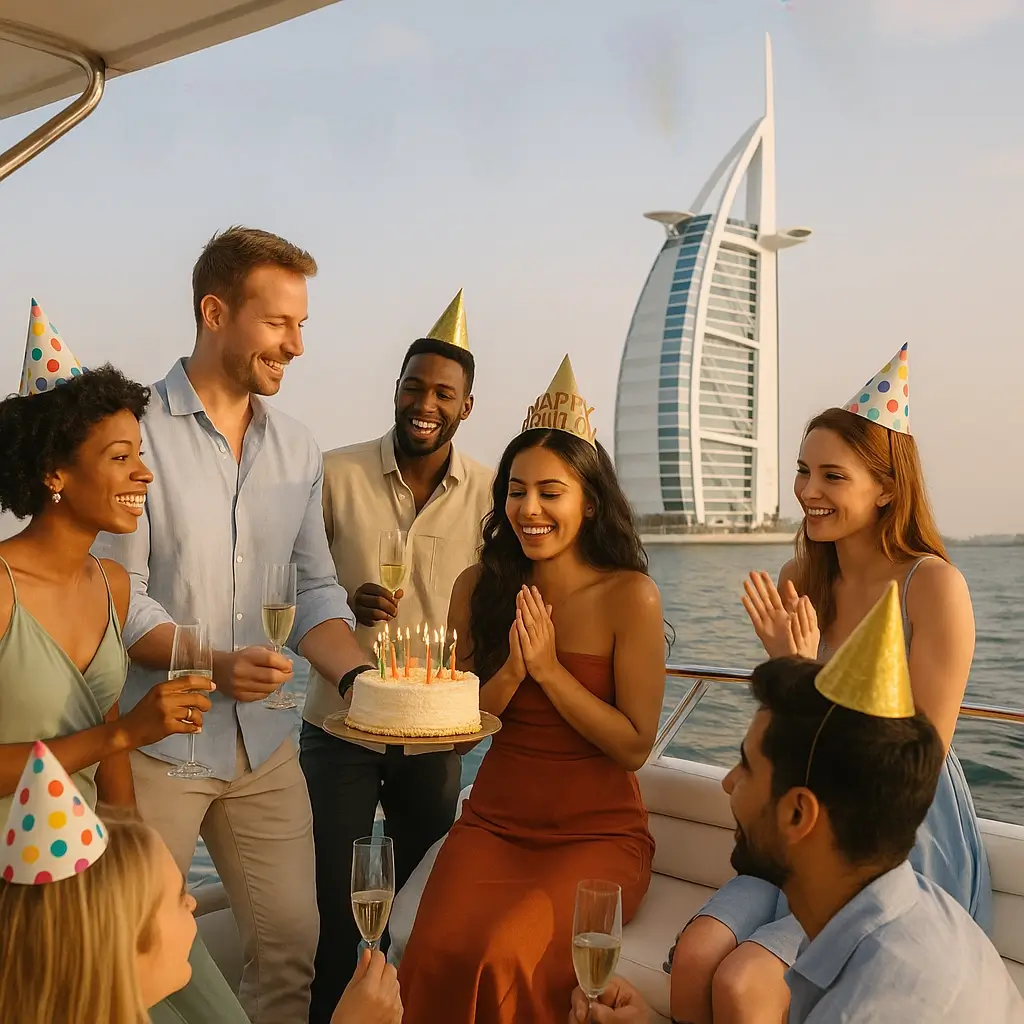 Yacht birthday party Dubai